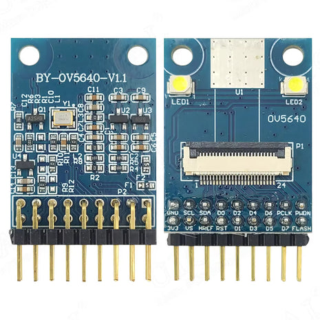 OV5640 Camera Module Adapter Board with Double Flash Light Control Development Board 8-Bit SCCB IIC Port 18PIN RGB YUV JPEG Camera Module
