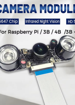 OV5647 Camera Module for Raspberry Pi 3B 4B 3B+ Adjustable Focus 120 130 200 160 Degree 3.6MM HD 5 Million Pixel Night Vision Camera Module