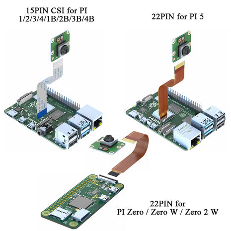 IMX708 Camera Module for Raspberry Pi 5 4 4B 3B+ ZERO 2 W HD 12MP Auto focus 75 120 Degree Night Vision NO IR 22PIN CSI 15PIN Camera Module