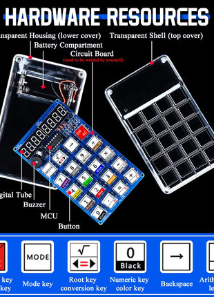 Kit electrónico DIY Calculadoras de tubos digitales LED Conteo de resistencias de anillo de color 51 Microcontrolador Práctica de soldadura Kits de proyectos de electrónica Kit electrónico DIY