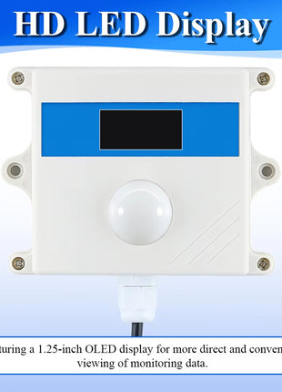 0-200000LUX Illuminance Sensor with OLED Display Light Intensity Monitoring Modbus-RTU RS485 4-20mA 0-10V Illumination Meter Sensor Module