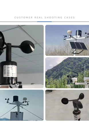 60m/s Weather Station Outdoor 3 Cup Anemometer Sensor Polycarbon Fiber Wind Speed Wind Direction Sensor Output RS485 4-20MA 0-5V Sensor Module