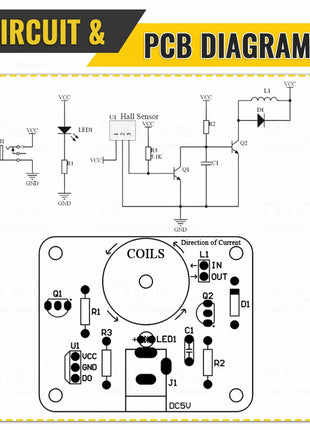 Suministro de kit electrónico experimental de columpio electromagnético DIY con LED intermitente con detección, kit electrónico DIY, práctica de soldadura, kit electrónico DIY de 5V