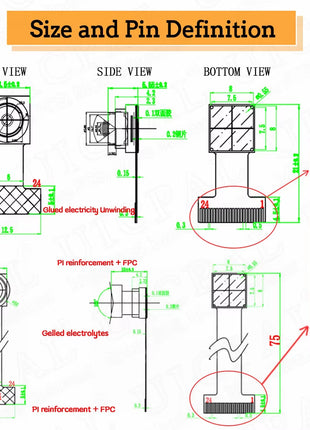 NEW OV2640 Camera Module for ESP-32 CAM Camera Module 2MP 222 200 180 66 120 160 Degree 650nm 850nm Night Vision DVP 24PIN 0.5MM Camera Module