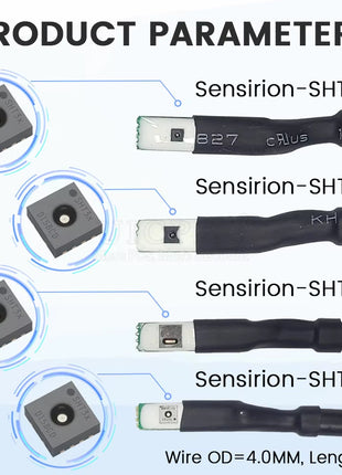 1M I2C Output SHT20 SHT30 SHT40 SHTC3 Temperature Humidity Sensor Module Probe Cable Waterproof Digital Capacitance Sensors Sensor Module