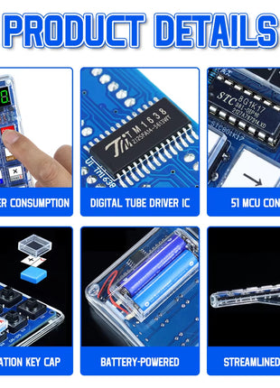 Kit electrónico DIY Calculadoras de tubos digitales LED Conteo de resistencias de anillo de color 51 Microcontrolador Práctica de soldadura Kits de proyectos de electrónica Kit electrónico DIY