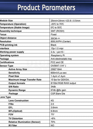 OV5647 Camera Module for Raspberry Pi 3B 4B 3B+ Adjustable Focus 120 130 200 160 Degree 3.6MM HD 5 Million Pixel Night Vision Camera Module