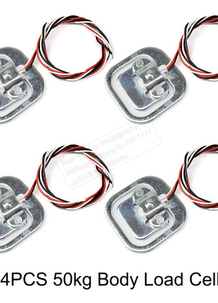4PCS 50kg Human Scale Load Cell Weight Sensor + HX711 AD Module Body Load Cell Weighing Pressure Sensor Measurement Tools Electronic Module