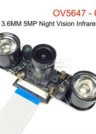 OV5647 Camera Module for Raspberry Pi 3B 4B 3B+ Adjustable Focus 120 130 200 160 Degree 3.6MM HD 5 Million Pixel Night Vision Camera Module