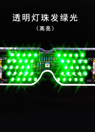 DIY LED Glasses Electronic Kit DIY Soldering Project Practice Solder Assembly Sound Control Diode Flash Light Eyeglasses