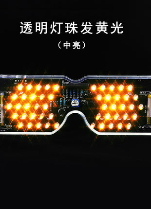 DIY LED Glasses Electronic Kit DIY Soldering Project Practice Solder Assembly Sound Control Diode Flash Light Eyeglasses