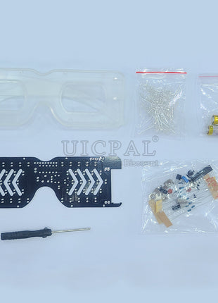 DIY LED Glasses Electronic Kit DIY Soldering Project Practice Solder Assembly Sound Control Diode Flash Light Eyeglasses