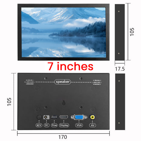 10.1 Inch LCD Screen Display for Raspberry Pi HD 1024*600 HDMI VGA AV USB Interface OLED LCD Module