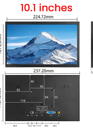 10.1 Inch LCD Screen Display for Raspberry Pi HD 1024*600 HDMI VGA AV USB Interface OLED LCD Module