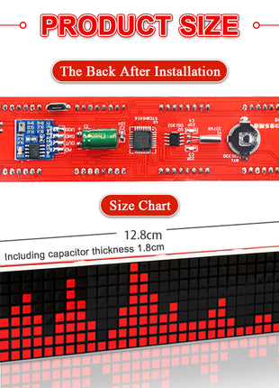 Kit de soldadura electrónico de reloj de matriz de puntos LED DIY DS1302 con espectro de música, luz rítmica, alimentación USB DC5V con micro cable, kit electrónico de bricolaje