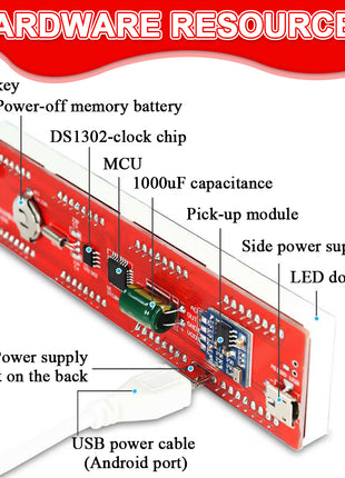 Kit de soldadura electrónico de reloj de matriz de puntos LED DIY DS1302 con espectro de música, luz rítmica, alimentación USB DC5V con micro cable, kit electrónico de bricolaje