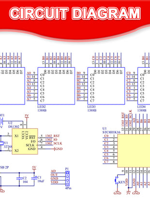 Kit de soldadura electrónico de reloj de matriz de puntos LED DIY DS1302 con espectro de música, luz rítmica, alimentación USB DC5V con micro cable, kit electrónico de bricolaje