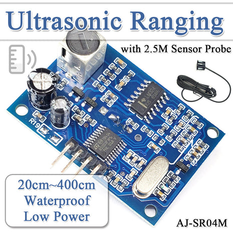 for AJ-SR04M Ultrasonic Ranging Sensor Module Waterproof with 2.5M Cable Probe Distance Measuring Sensor for Arduino 20-450CM Electronic Module